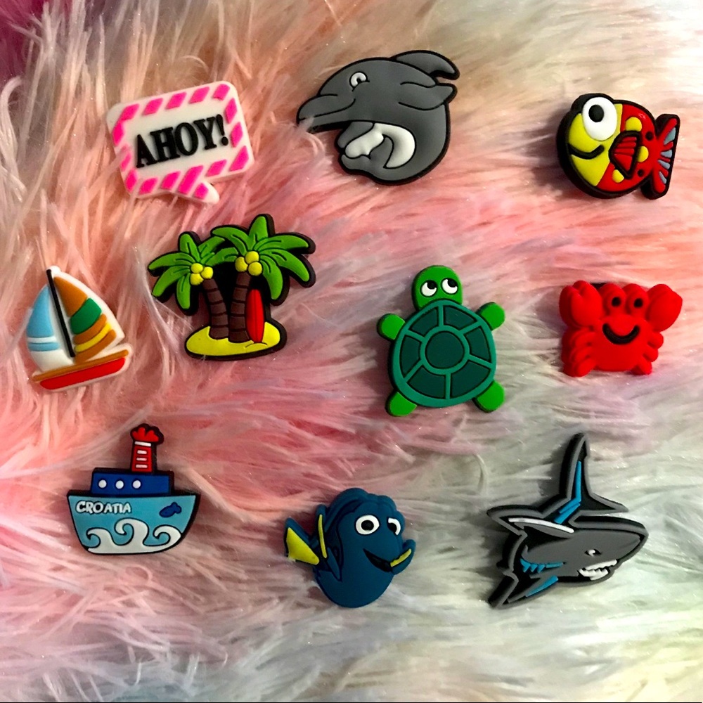 Shoe Charms Beach Ocean 10 pieces NWOT